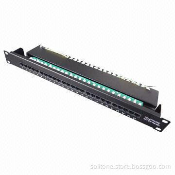25-port Voice Patch Panel, Fits for 19-inch Network Cabinet and Cables, High-density 1U